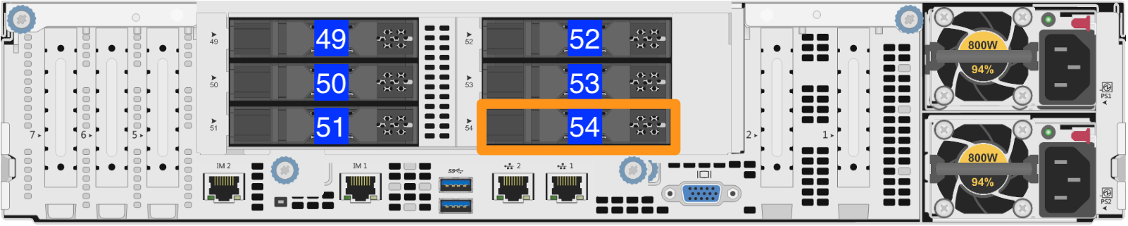 The boot drive with the rear SFF hot-plug drives in HPE Apollo 4200 Gen10 336T nodes