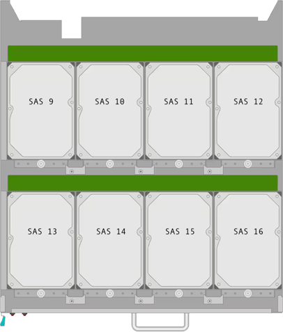 Quiver 2U Hybrid Gen2 HDD Bay Mapping: Drawer 2