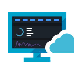 An image of a computer screen with a stylized Qumulo Core interface behind an image of a cloud, symbolizing cloud native deployments on AWS